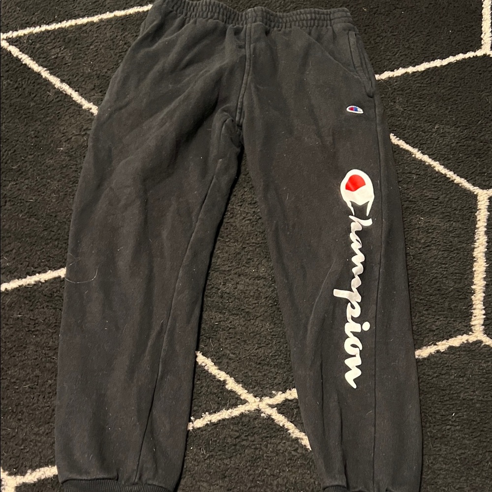 Champion Kids Large Black Sweatpants with Logo